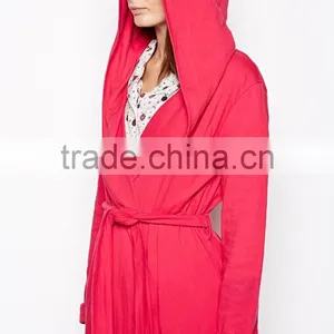Rose Pink Blank Women Hooded Pajamas thumbnail-3