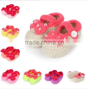 Baby Bow Crochet Shoes Baby Hand-knit Shoes Soft Sole Shoes thumbnail-1