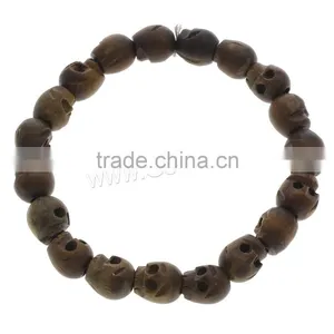 Peach Wood Bracelet Bamboo Wood Bangle Bracelet Wood Bead Bracelet thumbnail-1