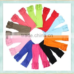 Icing Ruffle Capri Pants Girls Boutique Clothing Fall 2016 Ruffle Pants Triple Ruffle Legging Pants 100% Cotton Solid Color Usa thumbnail-1