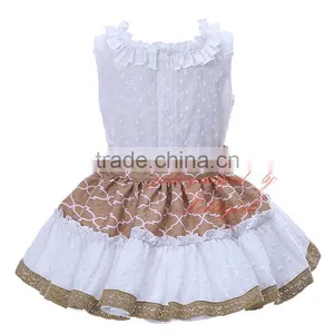 Girls Boutique Spanish Dress With Pink Bowknot Summer Wear thumbnail-2