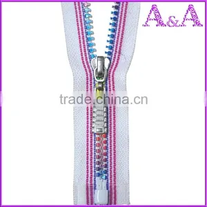 #5 Open End Auto Lock Colored Plastic Zipper With Paint Slider thumbnail-6