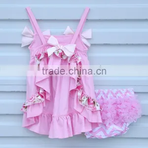 2016 Wholesale Girls Clothes Sleeveless Bow Romper Baby Girls Red Cotton Outfits thumbnail-5