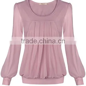 New Trendy Promtional White Lady Wear Blouse thumbnail-4