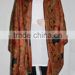 Indian Pashmina Scarves Shawls Stoles Dupatta For Ladies thumbnail-5