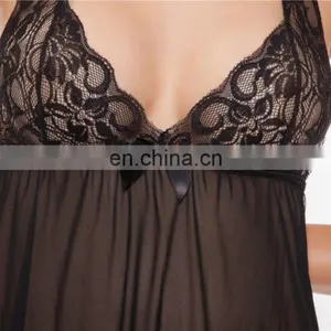 Wholesale Sexy Lingerie Black Babydoll Hot Girls Sexy Sleepwear thumbnail-2
