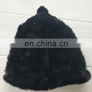 Knitted Mink Beanie Fur Tuque Hat for Women thumbnail-4