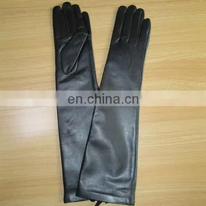 Ladies Long Genuine Soft Nappa Leather Gloves thumbnail-1