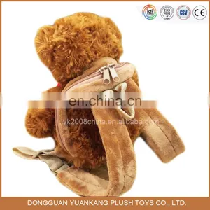 Custom Soft Teddy Bear Shaped Plush Backpacks for School thumbnail-3