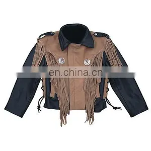 LEATHER JACKETS KIDS COLLECTION BON JOVI BLACK BROWN STYLE thumbnail-1