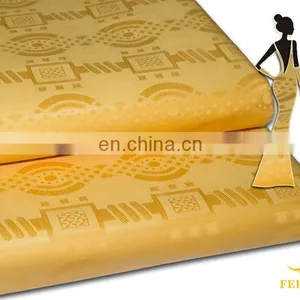 Best Selling African Jacquard Cotton Textile Fabric New Damask Bazin Wedding Party thumbnail-3