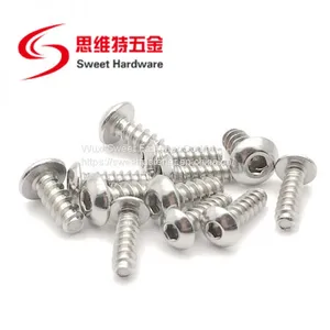 304 Stainless Steel Button Head Socket Tapping Screw With Blunt Tip thumbnail-2
