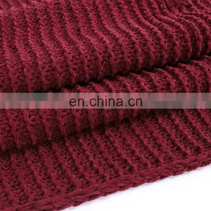 Wholesale High Quality Warm Knit Red Solid Color Throw Blanket thumbnail-6