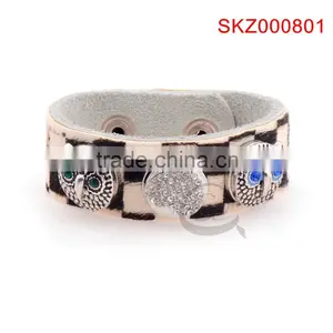 Lovely Jewelry Handmade Genuine Leather Snap Bracelet for Men SKZ000801 (custom Logo) thumbnail-1