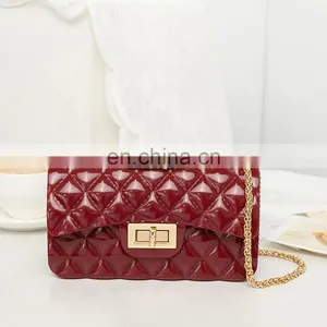 Womens Jelly Purse Rhinestone, Cross Body Womens Jell Pvc Jelly Purse Jelly Clutch Purse/ thumbnail-3