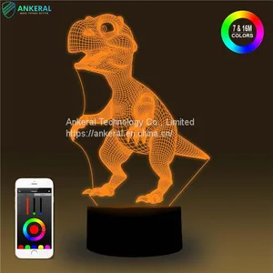 High Quality Customized Dinosaur 3D Acrylic Lamp APP Control for Kids thumbnail-1