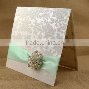 Ideal New Flower Flocking Elegant Luxurious Wedding Invitation Card thumbnail-6