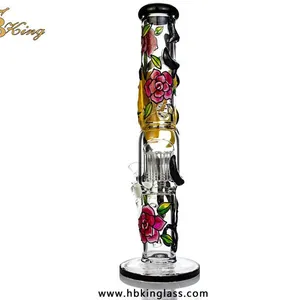 16inch Straight 3D Skull Design High Quanlity Bongs thumbnail-1