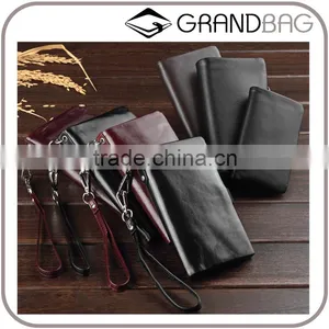 Top Oil Wax Cowhide Leather Car Key Case Key Holder for Men Multi-functional Wallet With Wristlet thumbnail-1