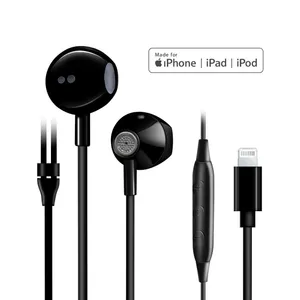 2020 New Arrival Mfi Certified 8pin Stereo Earphone Built-in Microphone Headset for IPhone Xs Max 11/11Pro thumbnail-4