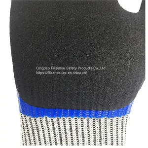 Anti Cut Level 5/C 13 Gauge UHMWPE(HPPE) Liner Nitrile Fully and Sandy Coated Cut Resistant Working Safety Gloves thumbnail-4