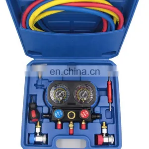 Conjunto de manômetros de coletor de alumínio ALD CT-536 para sistema de refrigeração HVAC, ar-condicionado automotivo, recarga de AC com R134A, R502, R410A, R404 preço thumbnail-4