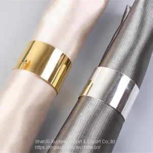 Simple Gold Silver Round Napkin Ring For Wedding Event And Home Decoration thumbnail-1
