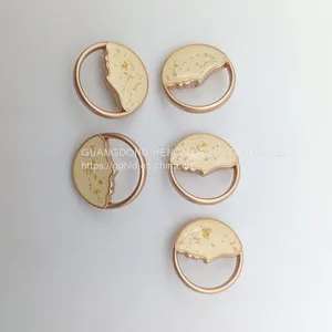 2023 Wholesale OEKO-TEX 23mm Hollowed Out Shape Gold Metal Hand Sewing Button for Clothes thumbnail-1
