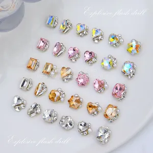 Nail Art Mini Zircon Diamond Jewelry Sparkling Mesh Red New Inverted Flat Bottom Transparent White Champagne Shaped Small Diamond Mix thumbnail-5