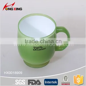 Gift Suitable Printing Double Wall Oval Mug Cup With Handle thumbnail-1
