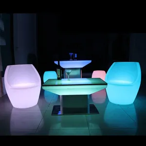 Custom Nightclub Bar Table and Chairs Illuminated Waterproof Furniture for Outdoor Parties and Home Use Color Change Set thumbnail-3
