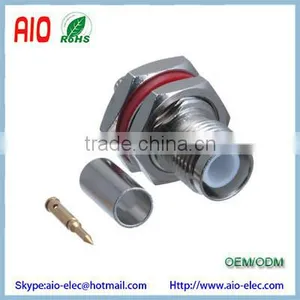 Reverse Polarity TNC Female Bulkhead Crimp Connector for RG58 RG14 LMR-195 thumbnail-1