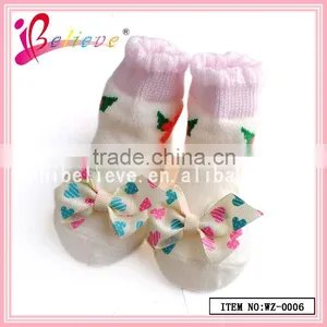 100% Cotton Thin Socks Wholesale Elite Socks,baby Socks With Ribbon Bow thumbnail-3