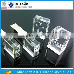 Newest Arrival Design 3D LOGO Engrave Crystal USB Flash Drive 1GB 2GB 4GB 8GB 16GB Gift USB Pen Drive Quality Choice thumbnail-6