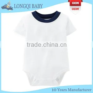 PF-MS-056 Soft Cotton Plain White Baby Rompers thumbnail-1