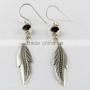 Floret !! Red Garnet 925 Sterling Silver Earring, Gemstone Silver Jewelry, Handmade Silver Jewelry thumbnail-2