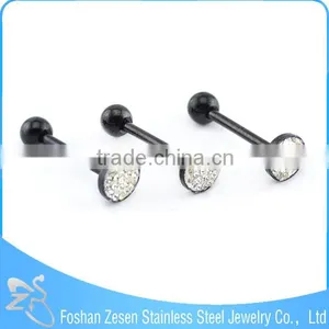 2016 New Arrival Surgical Steel Flashing Crystal Titanium Anodized Pentagram Tongue Ring thumbnail-3