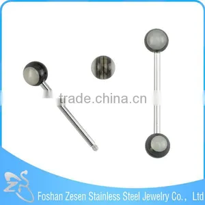 Epoxy Resin Balls Internally Threaded Tongue Rings Body Jewelry Wholesale thumbnail-2