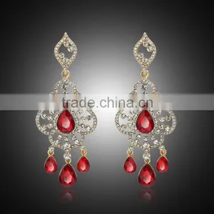 Stylish Retro Rhombus Crystal Ethnic Style Chandelier Earrings thumbnail-5