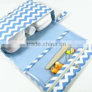 Brown Chevron Diaper Clutch With Clear Zipper Pouch, Baby Boy Nappy Bag thumbnail-6