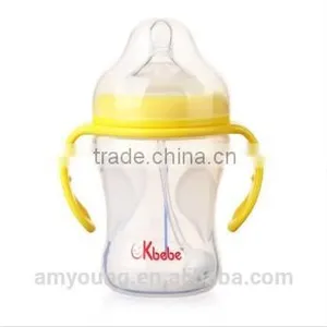 230ml/8oz USA Thermal Sensitive Extra Wide Neck Breathing Silicone Baby Nursing Bottle China Silicone Baby Bottles A-1107 thumbnail-1