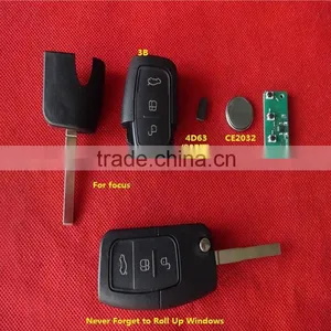 TD Auto Remote Key ,3 Button Remote Control Unit 433mhz 4D63 80 Bit Chip With Trunk Button for F-rd thumbnail-1