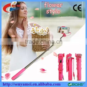 Perfectday Foldable Extendable Cable Selfie Stick Colorful 2015 New thumbnail-1