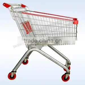 90 Liter Supermarket Shopping Cart Powder Coated or Chrome thumbnail-1