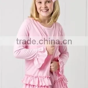 Stylish Long Sleeve Ruffled Children Cardigan Buttonless Girls Cardigan thumbnail-3