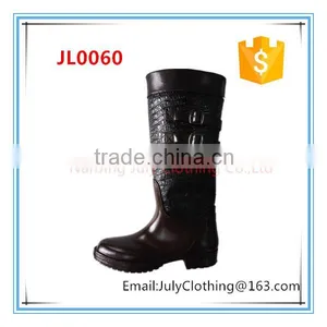 Women's Black Knee Rain Boots Size 8 thumbnail-1