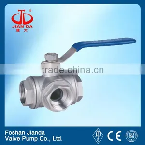 Stainless Steel Threaded 3 Way Ball Valve thumbnail-1