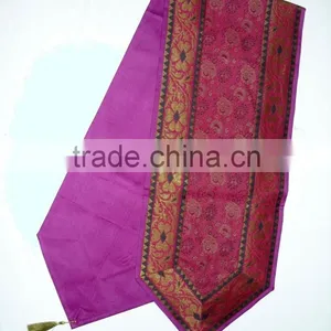 Placemats and Coaster in Pink Color Indian Silk Table Runner thumbnail-4