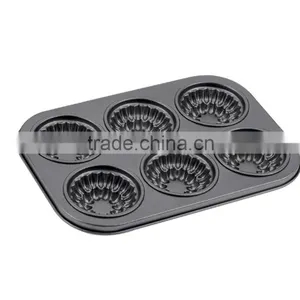 LFGB Approved Carbon Steel Non-stick Cake Pans of Muffin Pan With 6 Cups thumbnail-5
