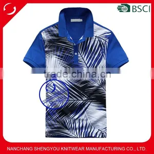Fancy Printed Allover Men's Polo Shirt 100%cotton thumbnail-1